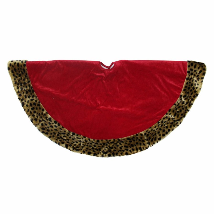 Tree Skirts & Collars * | Budget Christmas Tree Skirts & Collars Northlight 48 In. Diva Safari Velveteen Christmas Tree Skirt