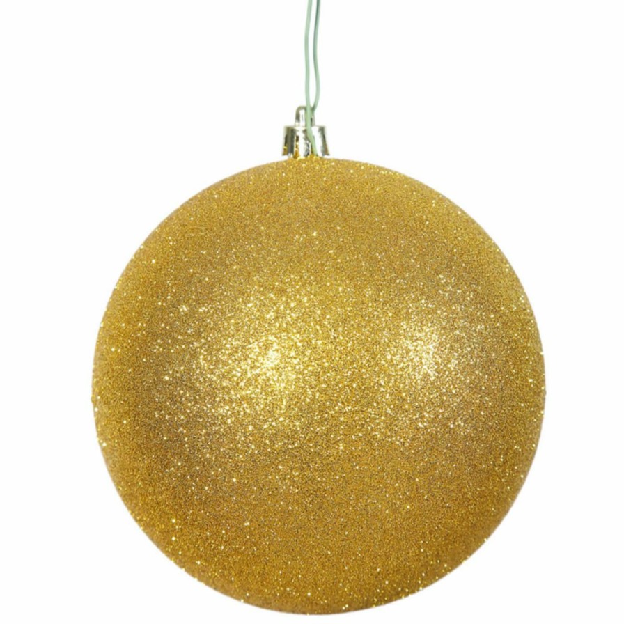 Ornaments * | Promo Yellow Ornaments Vickerman 10 In. Glitter Ball Ornament