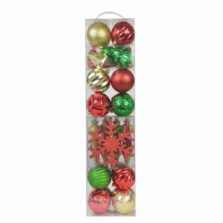 Ornaments * | Budget Yellow Ornaments Jeco 40 Piece Assorted Designs Ornament Set