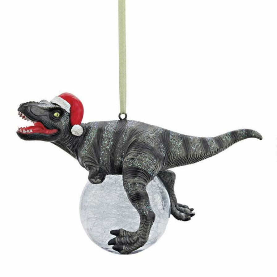 Ornaments * | Flash Sale Multicolored Ornaments Design Toscano Blitzer The T-Rex Holiday Ornament 1