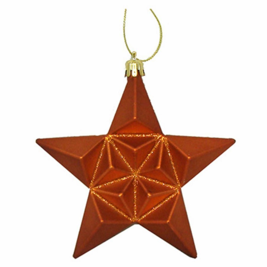 Ornaments * | Discount Christmas Ornament Sets Dak 5 In. Shatterproof Glittered Star Christmas Ornaments Set Of 12