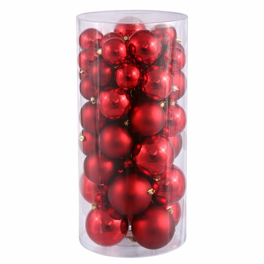 Ornaments * | Discount Red Ornaments Vickerman Red Ball Ornaments