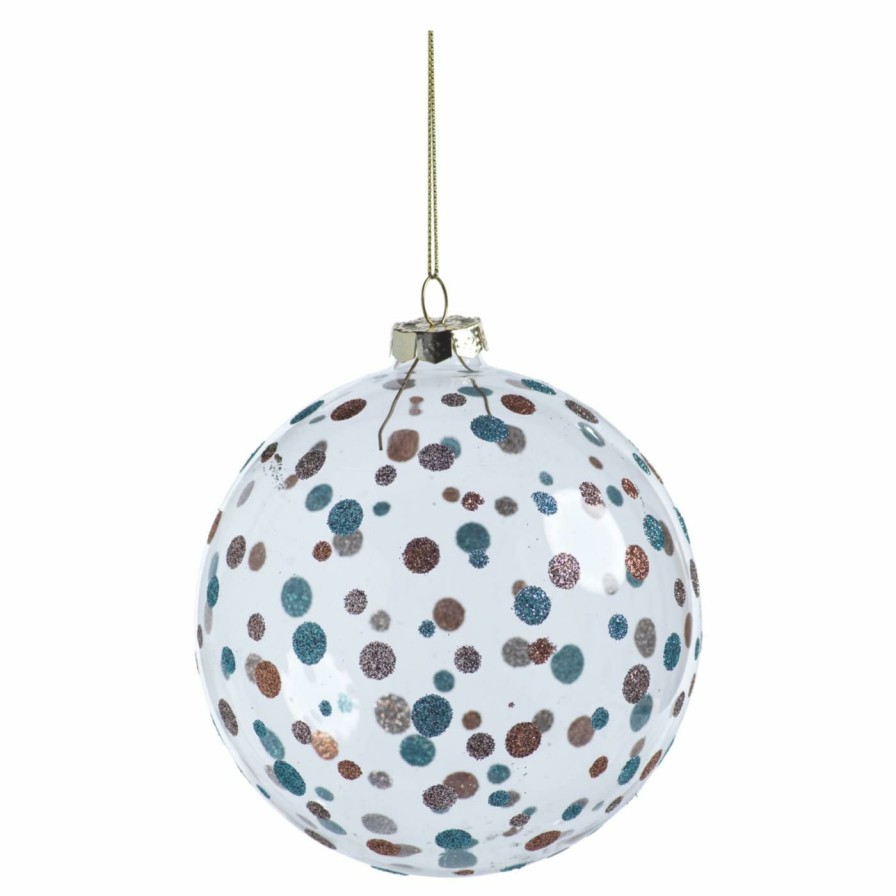 Ornaments * | Best Deal All Other Brands Ornaments Glittered Polka Dot Holiday Ball Ornament Set Of 4 Purple