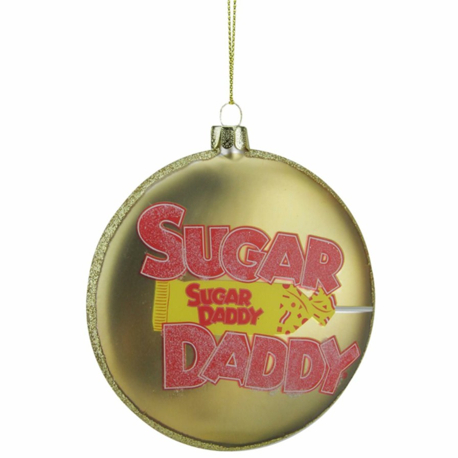 Ornaments * | Flash Sale Yellow Ornaments Northlight Candy Lane Sugar Daddy Lollipop Christmas Disc Ornament