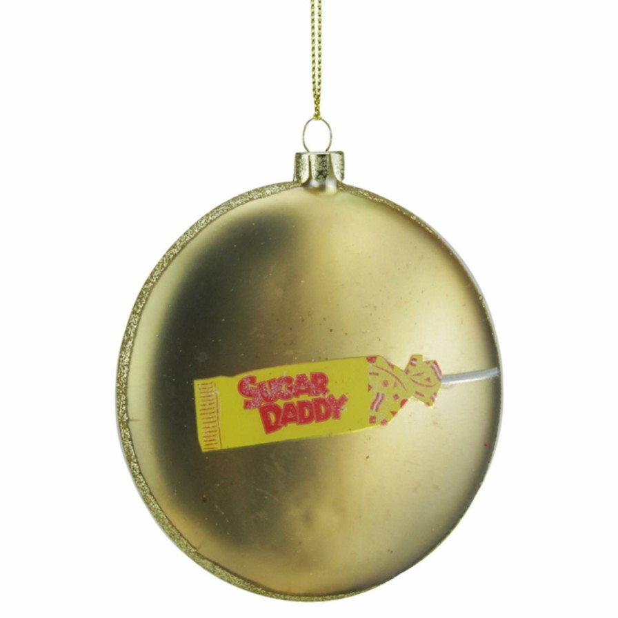 Ornaments * | Flash Sale Yellow Ornaments Northlight Candy Lane Sugar Daddy Lollipop Christmas Disc Ornament