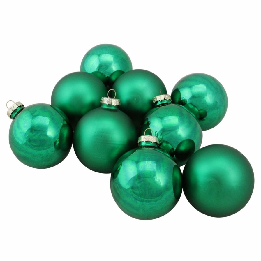 Ornaments * | Hot Sale Ornaments Northlight Shiny And Matte Glass Ball Christmas Ornaments Set Of 9