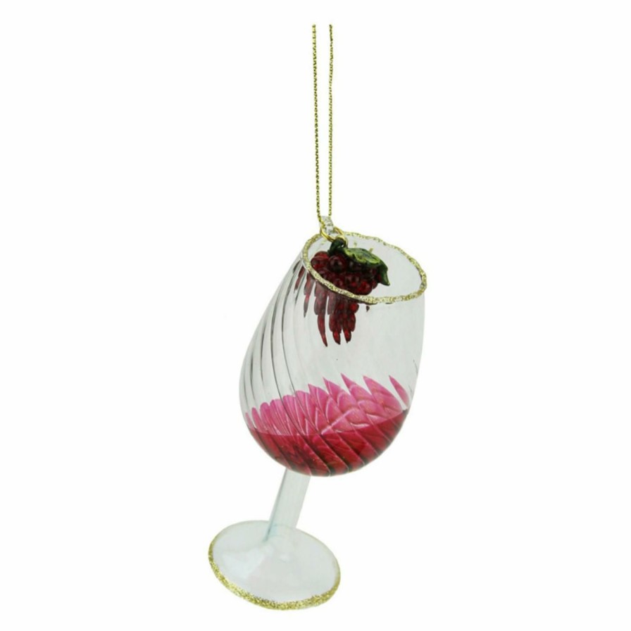 Ornaments * | Best Deal Ornaments Northlight 4.25 In. Tuscan Winery Wine Glass Christmas Ornament Red