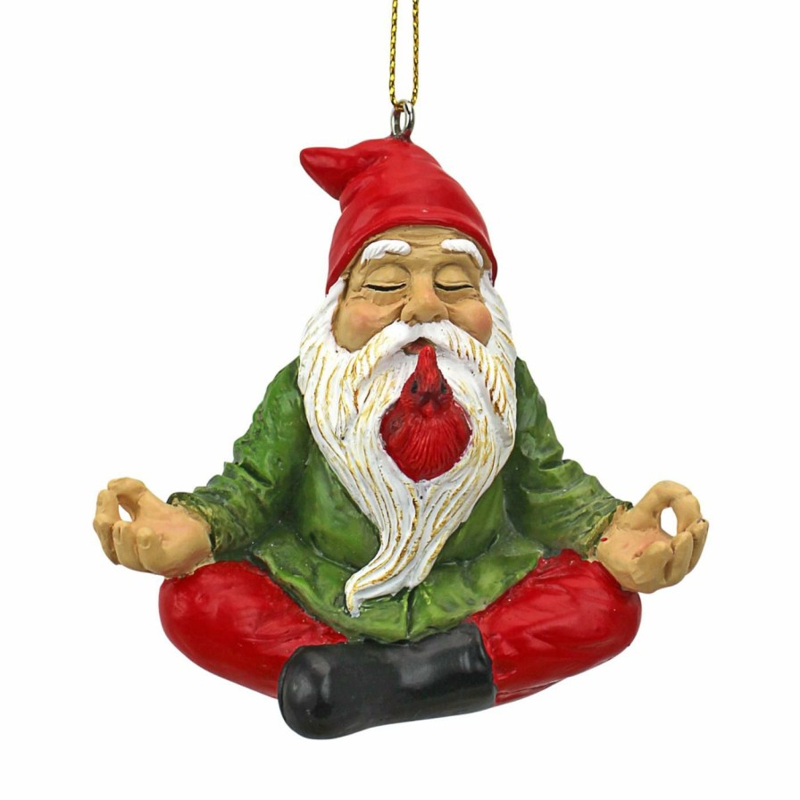 Ornaments * | Brand New Multicolored Ornaments Design Toscano Zen Gnome Holiday Ornament