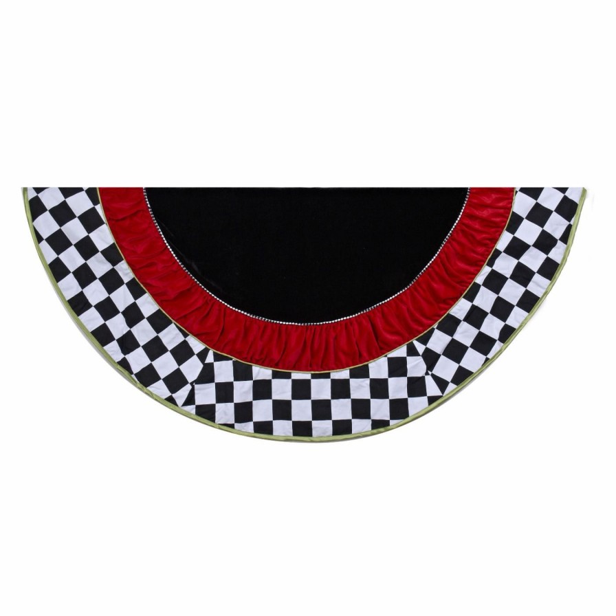 Tree Skirts & Collars * | Buy Kurt S. Adler Christmas Tree Skirts & Collars Kurt Adler 52 In. Black And White Checkered Treeskirt