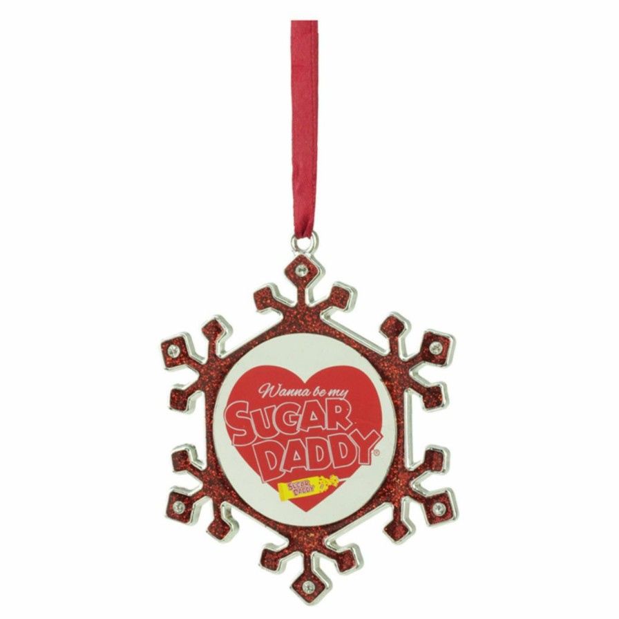 Ornaments * | Wholesale Red Ornaments Northlight Snowflake Sugar Daddy Christmas Ornament With European Crystals