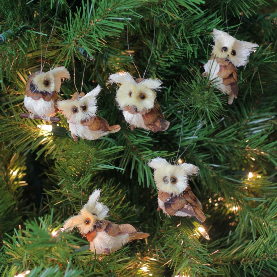 Ornaments * | Buy Brown Ornaments Northlight Holiday Moments Brown And Tan Owl Christmas Ornament Set Of 6