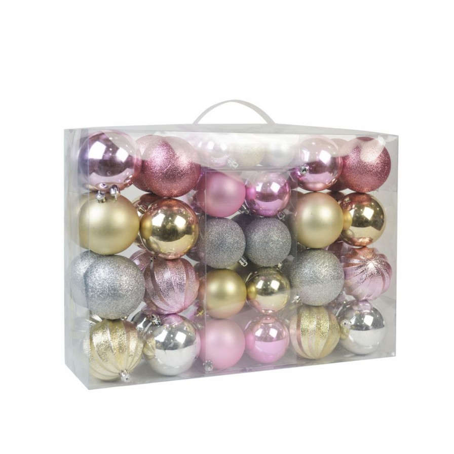 Ornaments * | Best Reviews Of Yellow Ornaments Jeco 57 Piece Ball Christmas Ornament Set