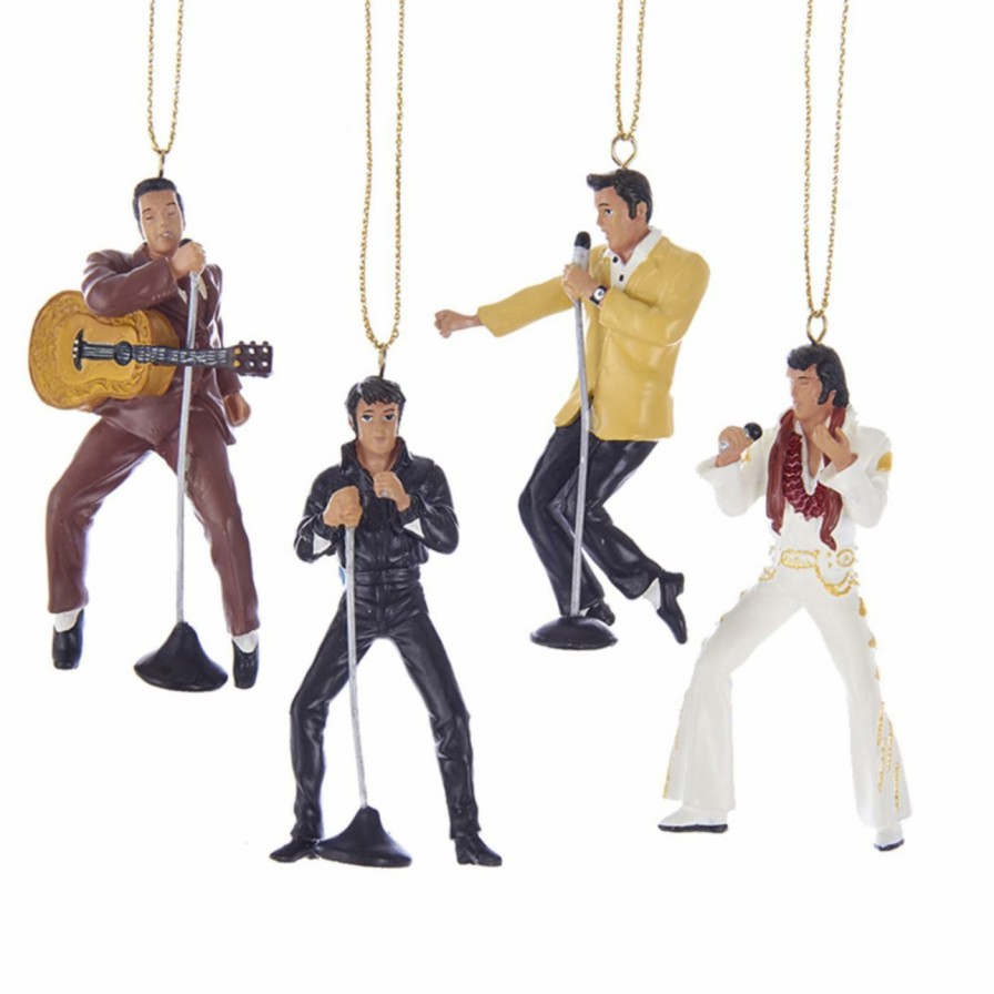 Ornaments * | Discount Multicolored Ornaments Kurt S. Adler 2.5 In. Resin Elvis Presley Ornaments Set Of 4