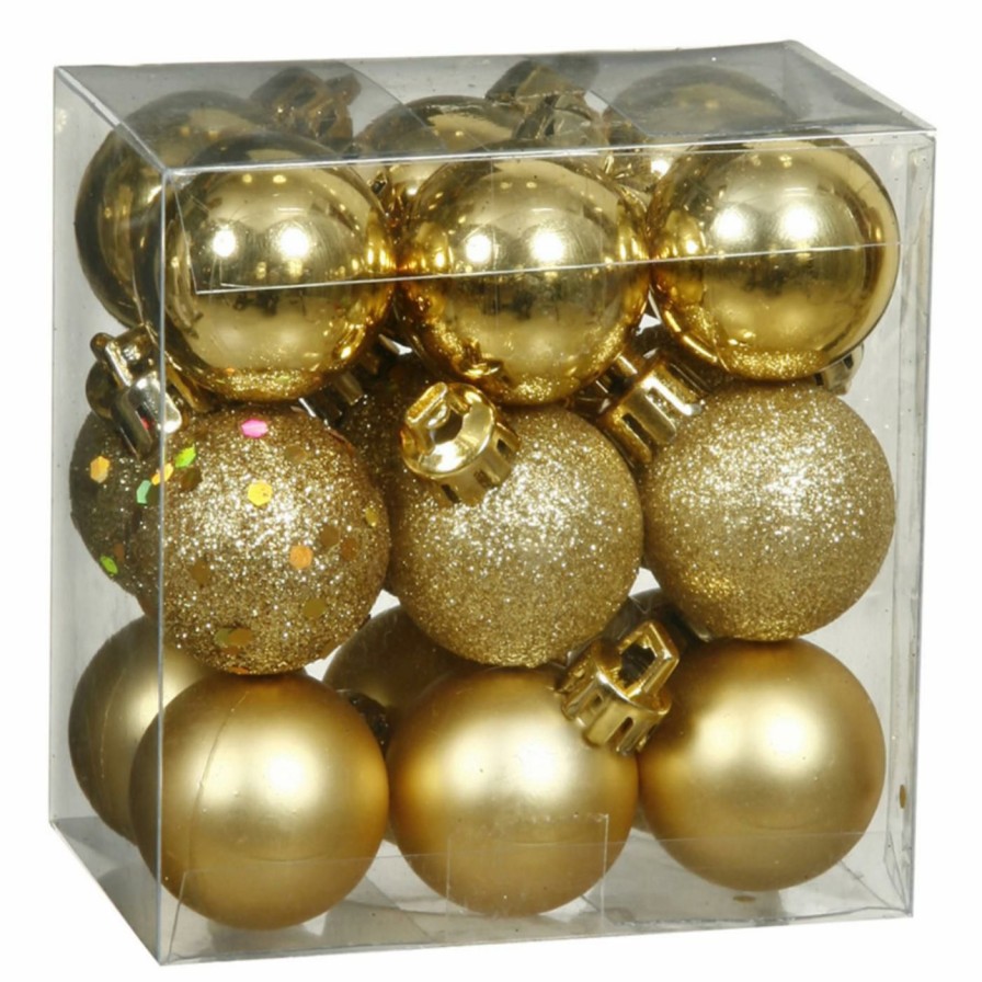 Ornaments * | Deals Yellow Ornaments Vickerman 2.75 In. Gold 4 Finish Ornament Assorted Set Of 20