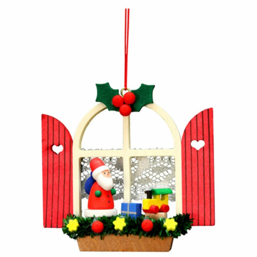 Ornaments * | Outlet Alexander Taron Green Ornaments Christian Ulbricht Window With Santa Ornament