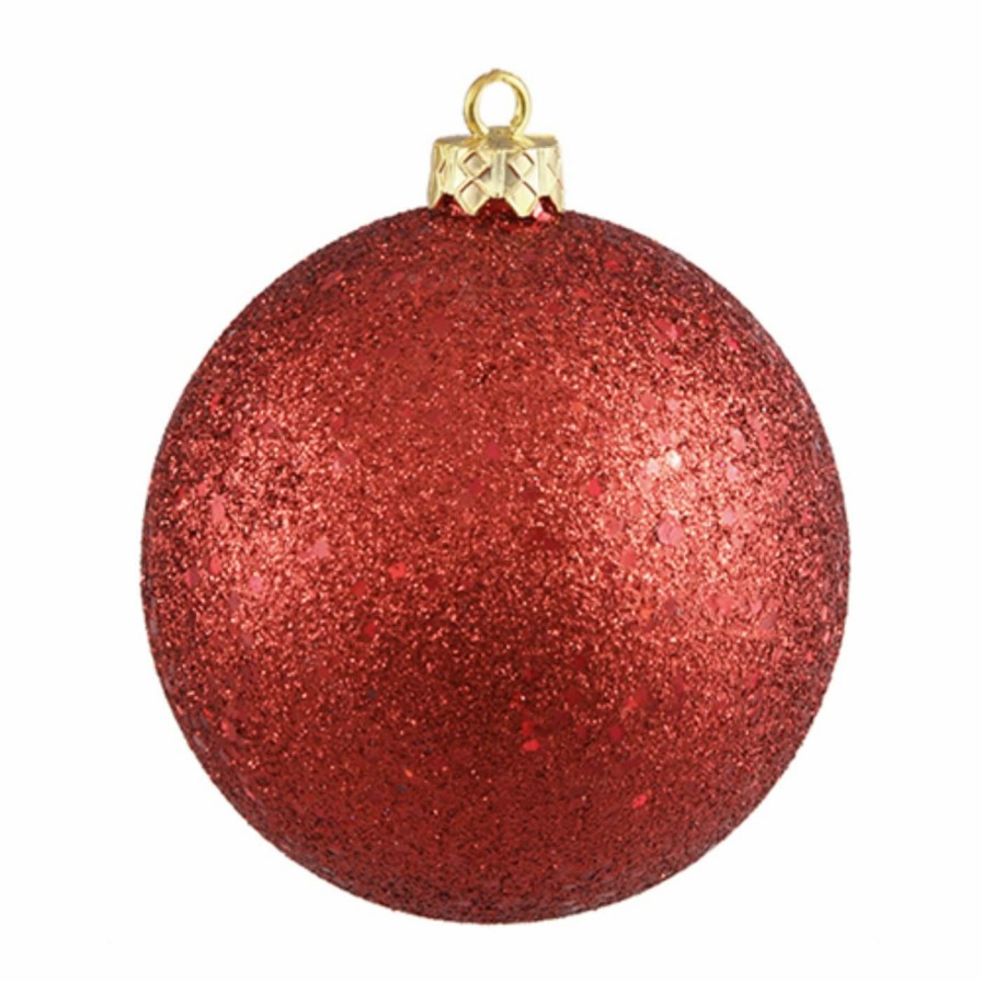 Ornaments * | Best Deal Red Ornaments Northlight Shatterproof Holographic Glitter Christmas Ball Ornament Silver Splendor